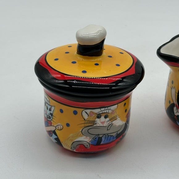 CATZILLA Sugar Bowl with Lid Chef Catz Candace Reiter Design Ceramic 2002 - Picture 1 of 8